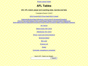 'afltables.com' screenshot