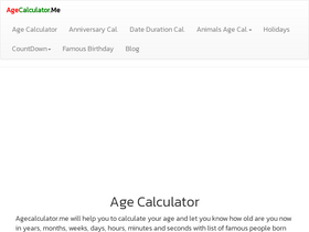 'agecalculator.me' screenshot