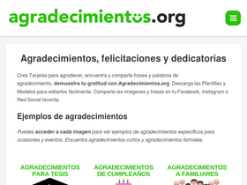 'agradecimientos.org' screenshot