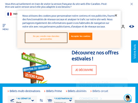 'aircaraibes.com' screenshot