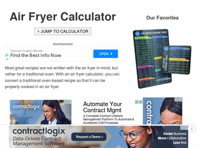 'airfryercalculator.com' screenshot