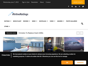 'airlineratings.com' screenshot