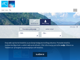 'airmontenegro.com' screenshot