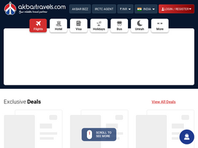 'akbartravels.com' screenshot
