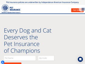 'akcpetinsurance.com' screenshot