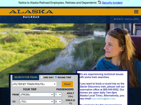 'alaskarailroad.com' screenshot