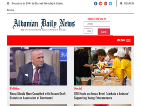 'albaniandailynews.com' screenshot