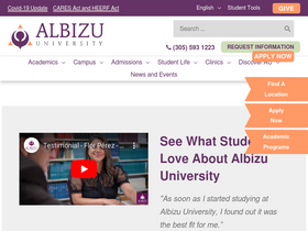 'albizu.edu' screenshot