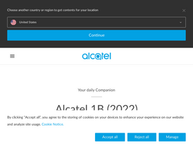 'alcatelmobile.com' screenshot