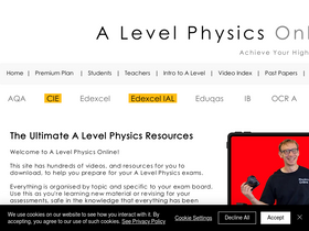 'alevelphysicsonline.com' screenshot