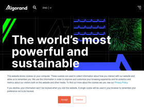 'algorand.com' screenshot
