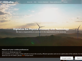 'alibabagroup.com' screenshot