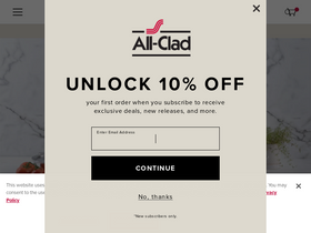 'all-clad.com' screenshot