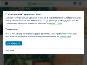 'allekringloopwinkels.nl' screenshot
