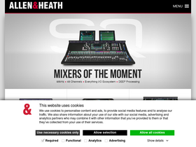 'allen-heath.com' screenshot