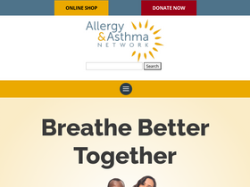 'allergyasthmanetwork.org' screenshot