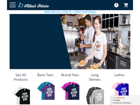 'alliedshirts.com' screenshot
