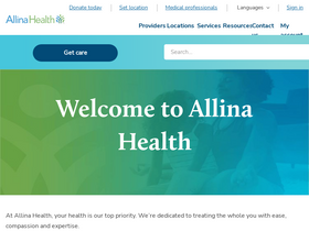 'allinahealth.org' screenshot