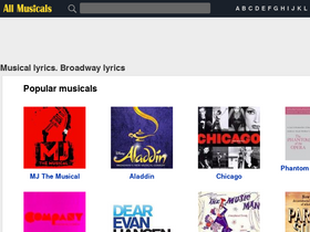 'allmusicals.com' screenshot