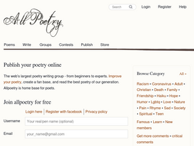 'allpoetry.com' screenshot