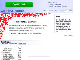 'allstarpuzzles.com' screenshot