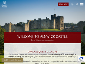 'alnwickcastle.com' screenshot