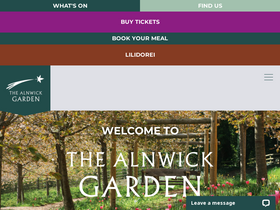 'alnwickgarden.com' screenshot