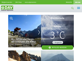 'alpenverein.de' screenshot