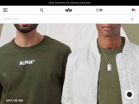 'alphaindustries.com' screenshot