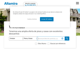 'altamirainmuebles.com' screenshot