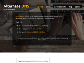'alternate-dns.com' screenshot