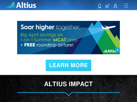 'altiustestprep.com' screenshot
