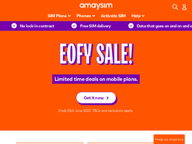 'amaysim.com.au' screenshot