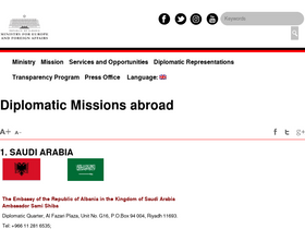 'ambasadat.gov.al' screenshot