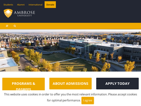 'ambrose.edu' screenshot