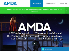 'amda.edu' screenshot