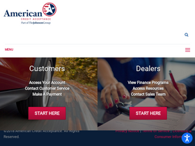'americancreditacceptance.com' screenshot