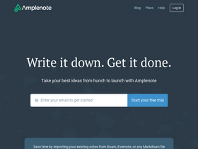 'amplenote.com' screenshot