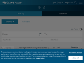 'amtrak.com' screenshot