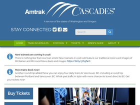 'amtrakcascades.com' screenshot