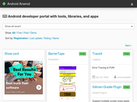 'android-arsenal.com' screenshot