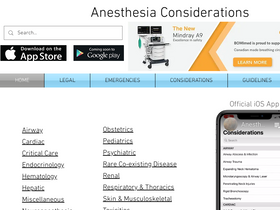 'anesthesiaconsiderations.com' screenshot