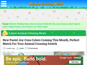 'animalcrossingworld.com' screenshot