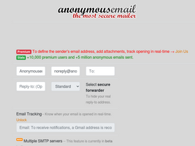 'anonymousemail.me' screenshot