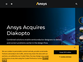 'ansys.com' screenshot