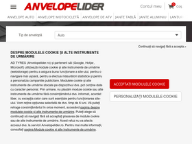 'anvelopelider.ro' screenshot