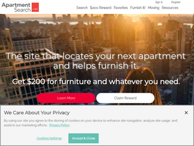 'apartmentsearch.com' screenshot