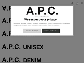 'apcstore.com' screenshot