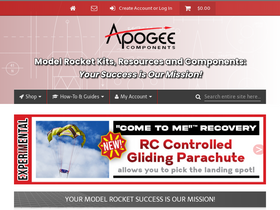 'apogeerockets.com' screenshot