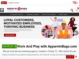 'apparelnbags.com' screenshot